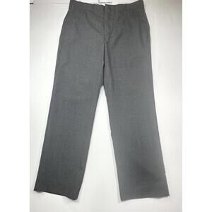 London Fog Flat Front Polyester/Wool Dress Pants Gray 34/30